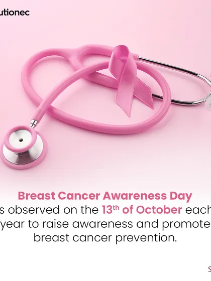 This visual for Breast Cancer Awareness Day combines the symbols of care and awareness. We observe this day to promote prevention and support for those affected by breast cancer.