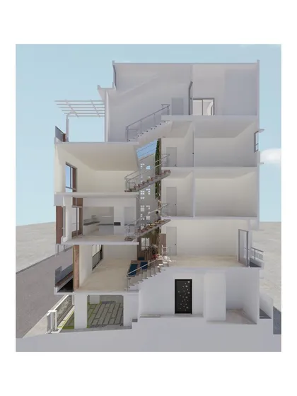 A duplicate of the 3D model, further emphasizing the interconnectedness of the spaces and the vertical circulation through the house, which are key elements of our architectural planning.
