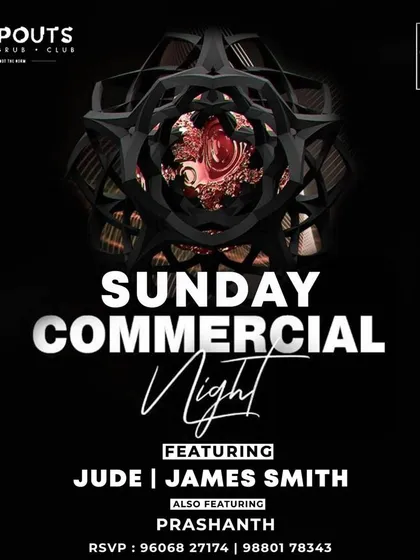 Sunday nights don't have to be slow. Here's a poster from a "Sunday Commercial Night" at Dropouts, where I kept the weekend party going with the latest hits.