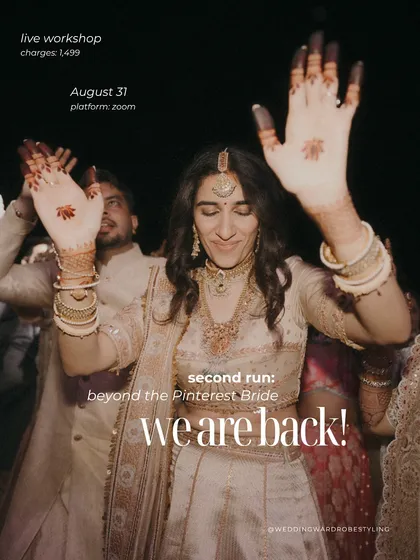 We are back! Our "Beyond the Pinterest Bride" workshop returns for a second run. Join us for a session focused on context over couture, real bride wisdom, and finding your unique style.