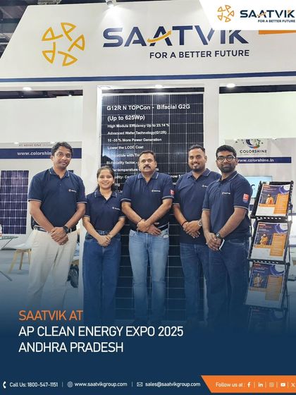 Our team proudly standing before our G12R N-TOPCon Bifacial module display at the AP Clean Energy Expo 2025. We are always ready to discuss our next-generation solar innovations.