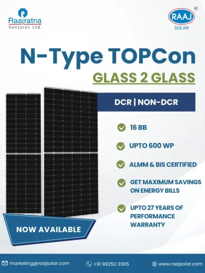 Raaj Solar - Utility-Scale & Industrial Solar Projects Our Advanced Solar Modules photo 6