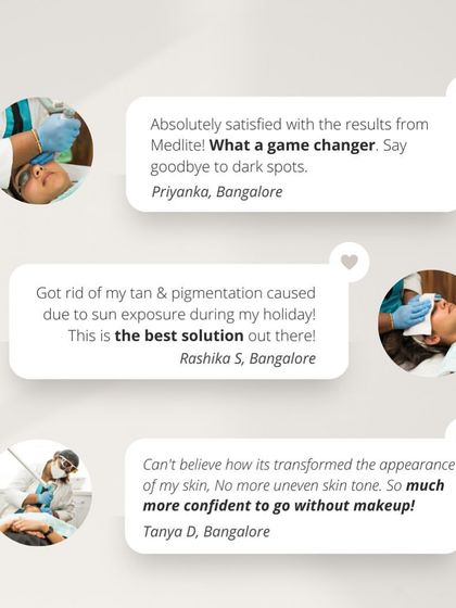 Our clients are consistently satisfied with the results from Medlite. These testimonials showcase how the treatment has been a game-changer for their dark spots and tanning.