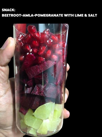 A simple, powerful snack: beetroot, amla, and pomegranate. This is part of the clean eating plan I used to lose fat and gain muscle.