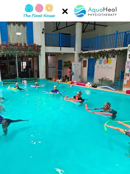 Our members work on balance and coordination during a hydrotherapy session. The water's buoyancy reduces the fear of falling, allowing for more confident and effective therapeutic movements.