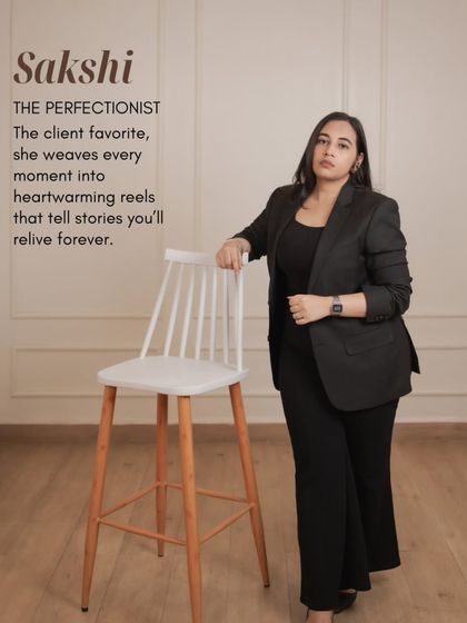 Meet Sakshi, the perfectionist. A client favorite, she masterfully weaves every moment into heartwarming reels that you can relive forever.