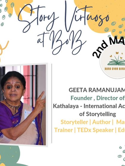 My guru, Geeta Ramanujam, is a beacon of light for all storytellers. I was honored to have her join our first-anniversary celebration.