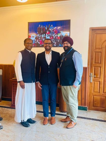 Our Partner, Saurabh Bindal, with faculty members at CHRIST University. We value building strong relationships with academic institutions to bridge the gap between theory and practice.