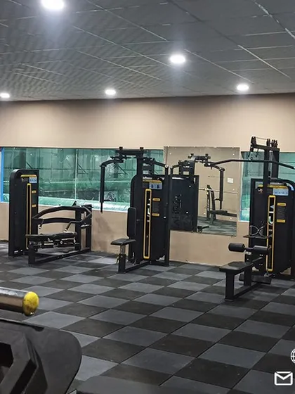 An overview of our fully equipped professional gym, featuring a wide range of strength machines and cardio equipment to support diverse fitness goals.