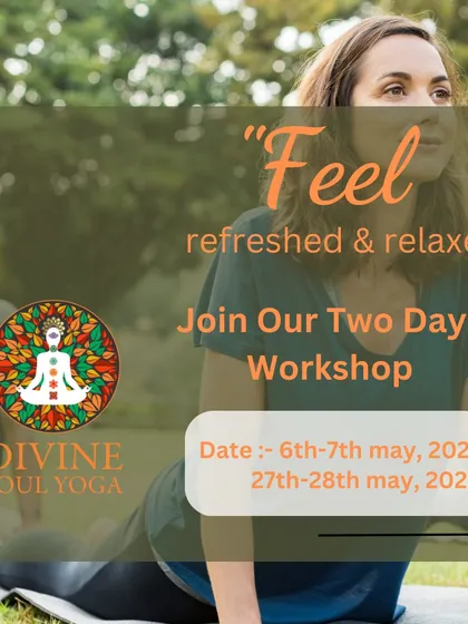 Feel refreshed and relaxed by joining our two-day workshop. This promotional image provides the dates for our upcoming sessions in May, inviting you to invest in your self-care.