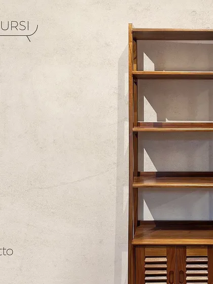 The Setto bookshelf is my take on classic, functional design. With clean lines, open shelving for display, and a louvered cabinet for storage, it’s a versatile piece built from solid teak to last a lifetime.