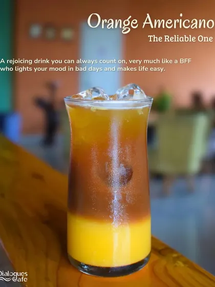 Our Orange Americano is the reliable one. A shot of strong espresso over fresh orange juice, it's a surprisingly delightful combination that will brighten your day.