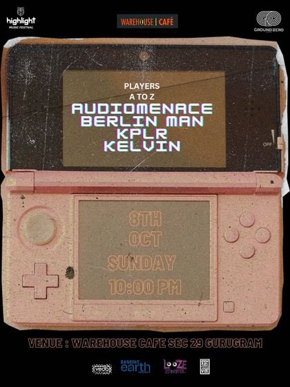 The flyer for a Sunday techno session at Warehouse Cafe in Gurugram. I played an Audiomenace set alongside some homies for a chill yet groovy night.