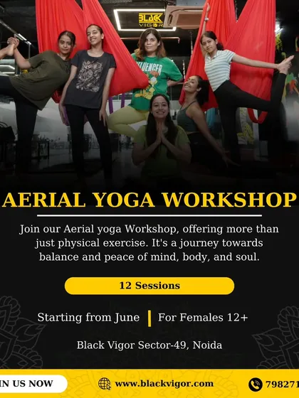 Announcing our Aerial Yoga workshop for females. It's a journey towards balance and peace of mind, body, and soul.
