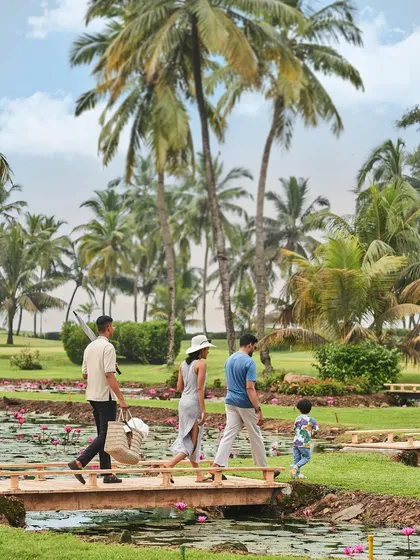 This recent shoot for St. Regis Goa was a passion picnic for me. This shot captures a family enjoying a walk through the resort's beautiful water lily ponds, selling the idea of a perfect family getaway.