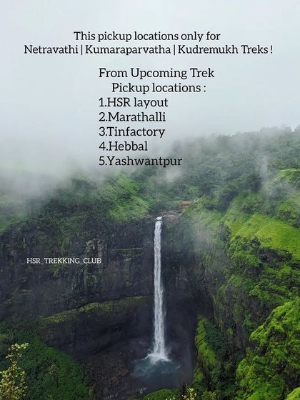 A clear visual guide to my standard pickup locations in Bangalore for major treks.