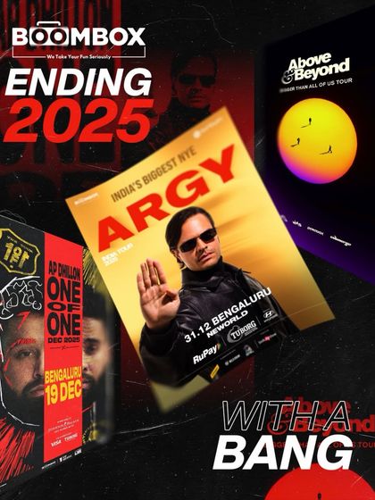 I ended 2025 with an unreal triple-header lineup: AP Dhillon, Above & Beyond, and Argy for a massive NYE concert. This graphic showcases my ability to curate a month of legendary, back-to-back events.