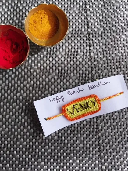 A custom name rakhi for "Venky".