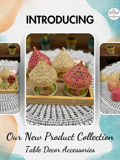 A closer look at the intricate weave of the cane covers. Available in natural tones and vibrant pinks, they are perfect for covering small bowls of snacks or adding a rustic touch to your decor.