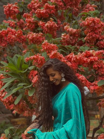 Another angle from my photoshoot with the blue saree.