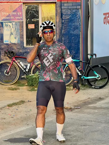 A stylish shot of the birthday boy mid-ride.