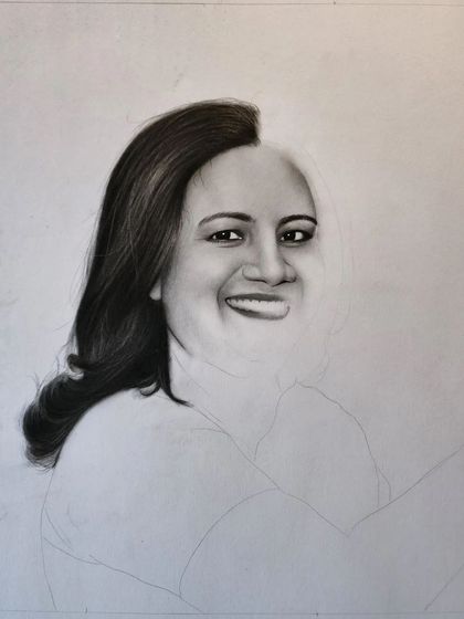 A progress shot of the portrait.