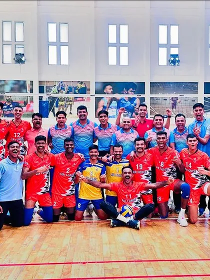 This is the feeling of victory after a hard-fought semi-final. Here, the Air Force team celebrates beating the Indian Army Red team in the Inter-Services championship. We train to compete and win at the highest levels.