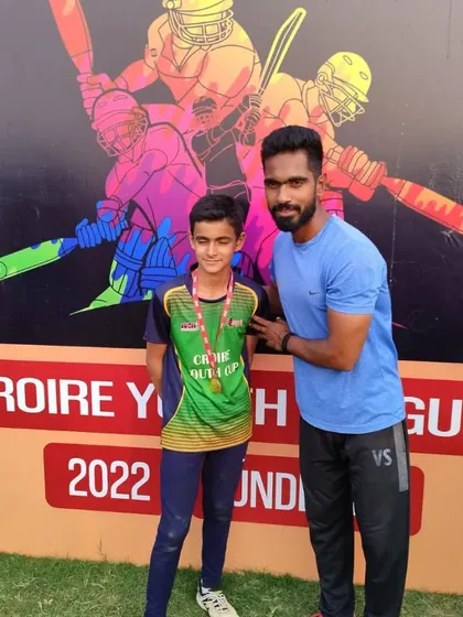 Kriday Kariro receiving the Man of the Match award for his performance.