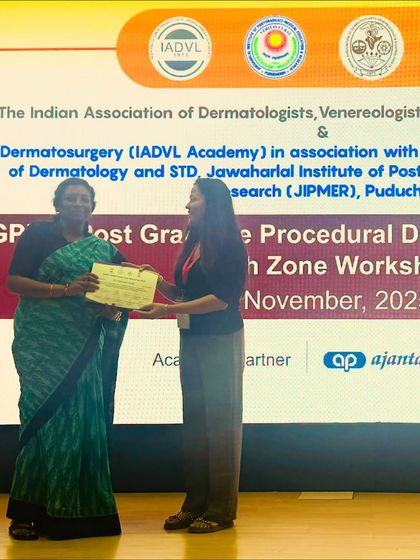 From being a student to becoming a faculty member, life comes full circle. I was humbled to be at JIPMER to train postgraduate students in procedural dermatology.