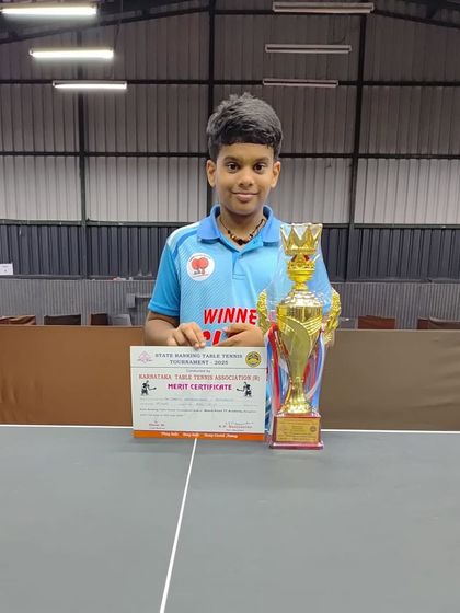 Congratulations to Sharvil for his Runner-Up finish in the Under 11 Boys singles at the Karnataka state ranking tournament.