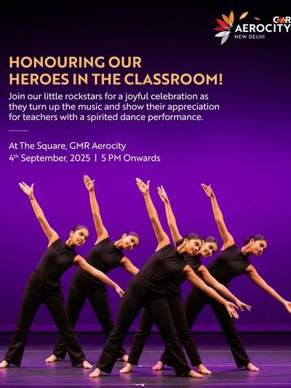 "Honouring Our Heroes in the Classroom!" A poster for a spirited dance performance by children to show their appreciation for teachers, highlighting our family-friendly community events.