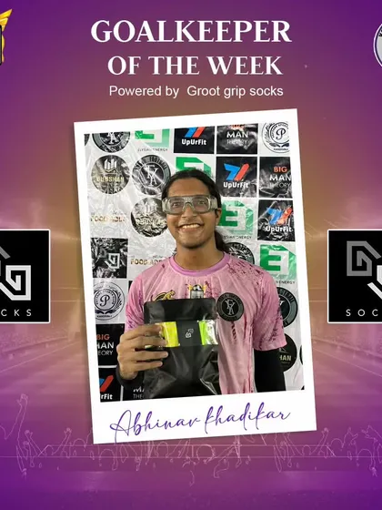 Abhinav Khadikar, another one of our talented goalkeepers, earning the Goalkeeper of the Week award.