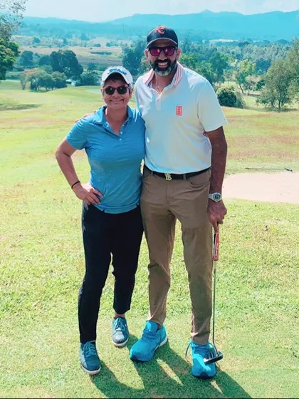 I had the privilege of playing a round with my dear friend and world-ranked tennis star, Rohan Bopanna. It's always inspiring to work with athletes from other disciplines and see their curiosity and dedication to learning the game of golf.