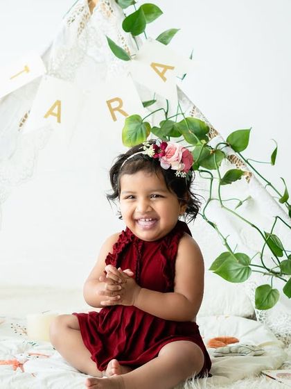 A dreamy tent themed shoot for a little princess. This setup can be created in the comfort of your own home, providing a magical backdrop for a milestone session.
