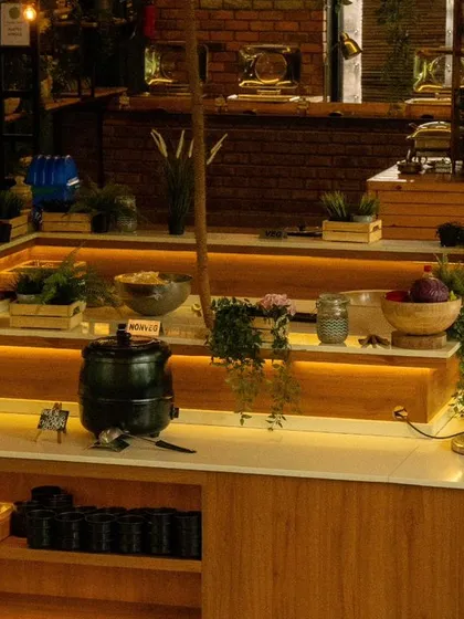 The salad and cold cuts section of my buffet, offering fresh and healthy options to complement your meal.