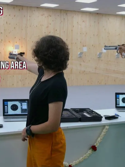 We focus on teaching the core fundamentals of marksmanship from your very first session. This image highlights the seven key principles our coaches cover, from grip and stance to trigger control, providing a solid foundation for every new shooter.