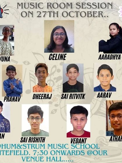 An invitation to our October Music Room Session. We are excited to present a musical extravaganza by our passionate students.