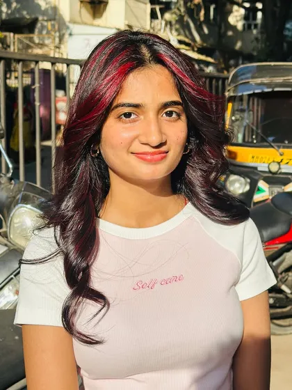 Taking the new hair out for a spin. The red highlights look amazing in the sunlight.