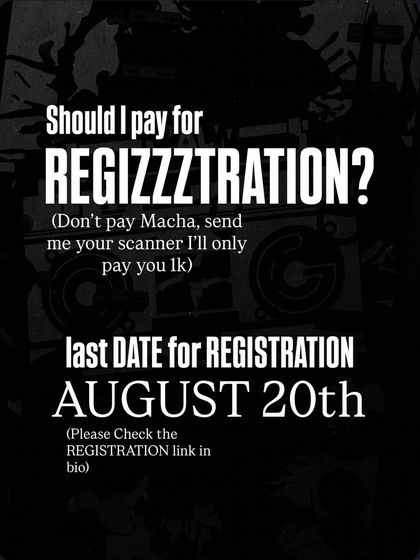 Last call for registrations is August 20th. Don't ask for a scanner, macha, just click the link in the bio and sign up. This is your chance to prove your strength.