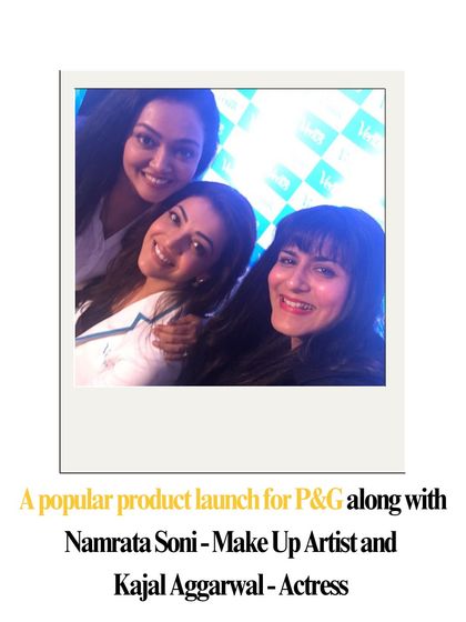 A throwback to a P&G product launch with makeup artist Namrata Soni and actress Kajal Aggarwal. These collaborations have been an important part of my path.