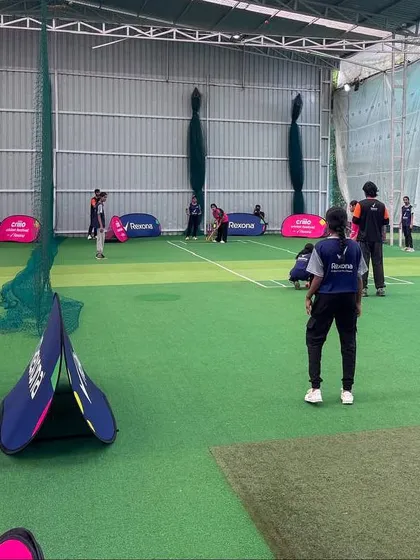An indoor training session during the ICC Criiio Cricket Festival. We managed venues across three cities, including both indoor and outdoor facilities, to accommodate all aspects of the program.