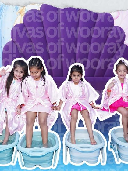Friendship and fun are at the heart of our 'Divas of Wooray' experience. Little ones enjoy a pampering foot soak together, sharing giggles and making memories in their matching satin robes.