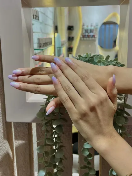 The perfect combination of two trends: ombré and chrome. This look is soft, dreamy, and totally on point.