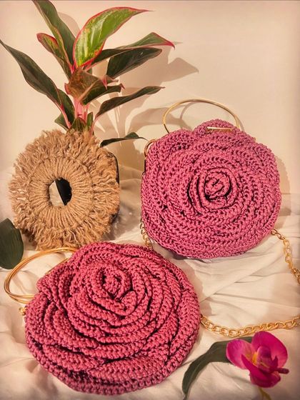 Busy Needles by Utpala Viswanath - Custom Crochet Fashion & Accessories Signature Rose Bags photo 20