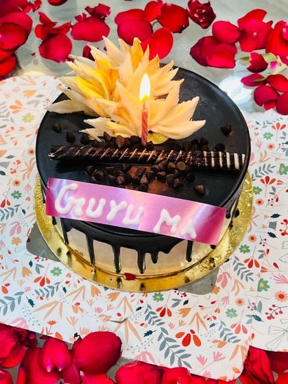 A special cake for a special day. "Guru Ma" is what my students call me, and it fills my heart with love.