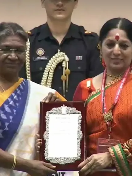 A moment of immense gratitude, receiving the prestigious Sangeet Natak Akademi award from the Honourable President of India. This recognition is a blessing from my gurus and a testament to a life dedicated to dance.