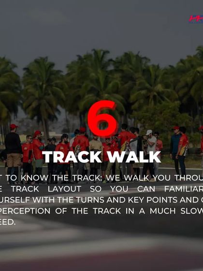 We always start with a track walk. This allows you to familiarize yourself with the layout, understand the turns, and identify key reference points at a slower pace before you get on the bike.