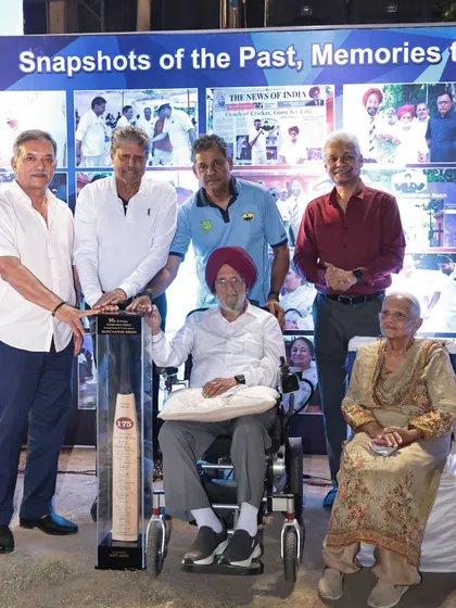 A historic frame featuring cricketing icon Kapil Dev and other stalwarts with our founder, Shri Gurcharan Singh ji, during his 90th birthday celebration. This image represents the pinnacle of Indian cricket, all connected to our academy's roots.