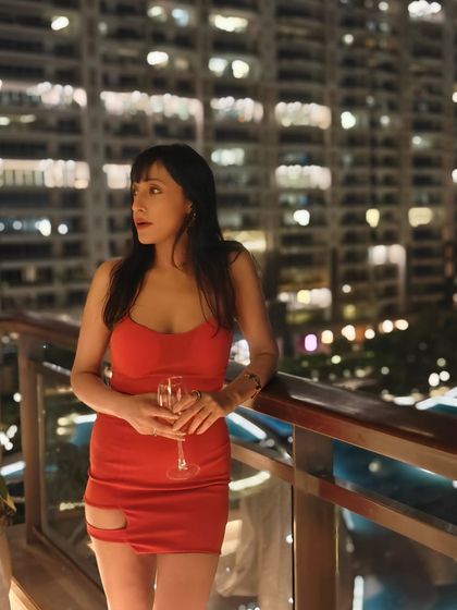 A moment of quiet before the party kicked off. Enjoying the beautiful view from the balcony at a private residence gig.