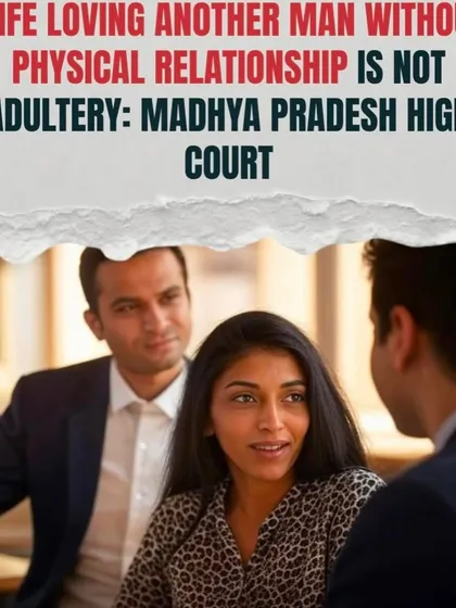 **Emotional affair is not adultery: MP High Court.** A court ruled that a wife loving another man without a physical relationship does not constitute adultery. This highlights the specific legal definition of adultery.